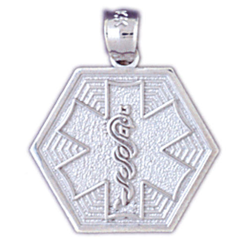 14K WHITE GOLD MEDICAL CHARM #11166