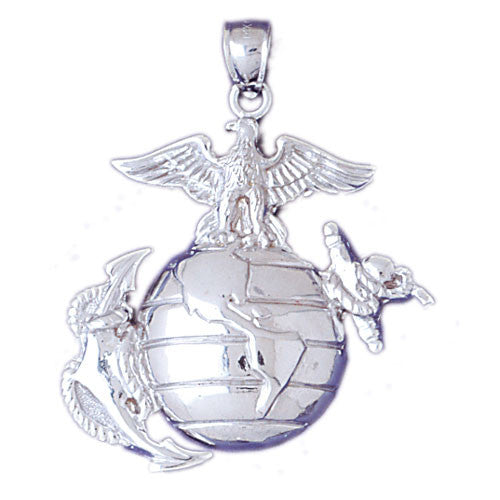 14K WHITE GOLD MILITARY CHARM #11145