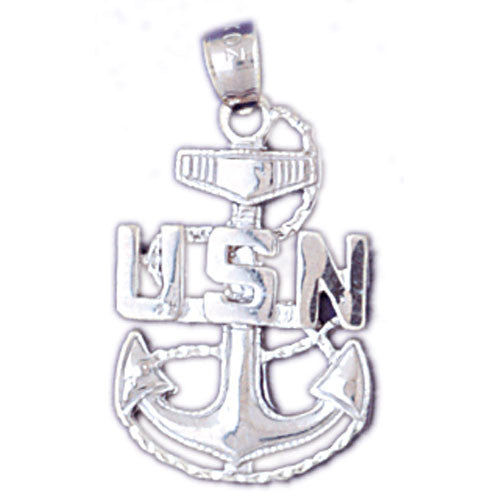 14K WHITE GOLD MILITARY CHARM #11154