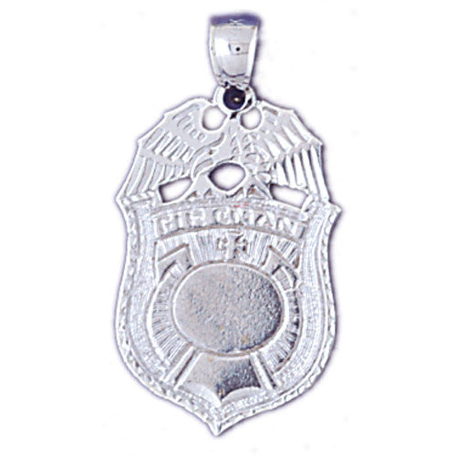14K WHITE GOLD MILITARY CHARM #11155
