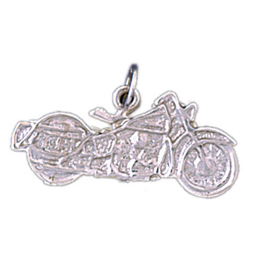 14K WHITE GOLD MOTORCYCLE CHARM #11300