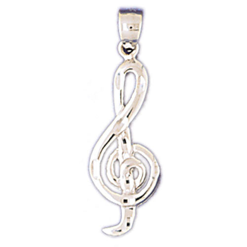 14K WHITE GOLD MUSIC CLEF SIGN CHARM #11221