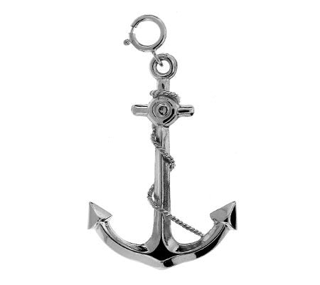 14K WHITE GOLD NAUTICAL CHARM ANCHOR 10976