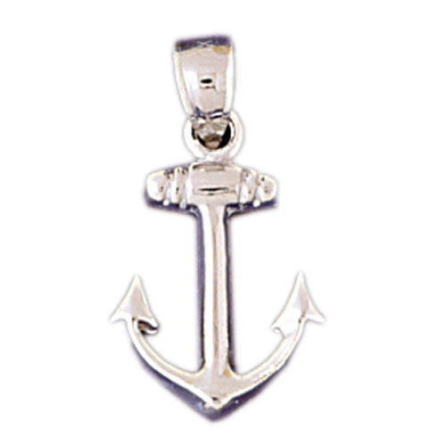 14K WHITE GOLD NAUTICAL CHARM - ANCHOR #10978
