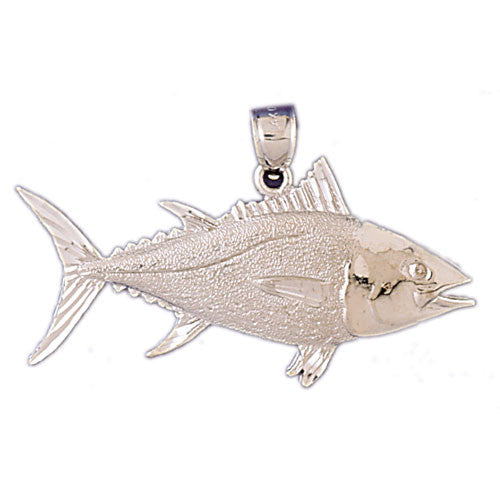 14K WHITE GOLD NAUTICAL CHARM - BASS #11029