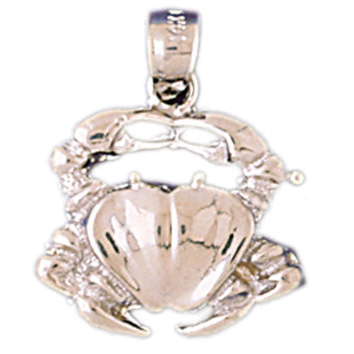 14K WHITE GOLD NAUTICAL CHARM - CRAB #11046
