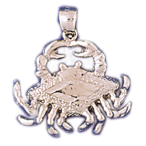 14K WHITE GOLD NAUTICAL CHARM - CRAB #11060