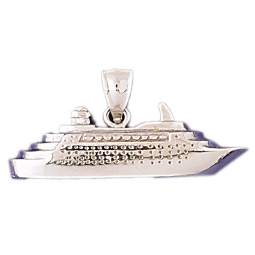 14K WHITE GOLD NAUTICAL CHARM - CRUISE SHIP #10987