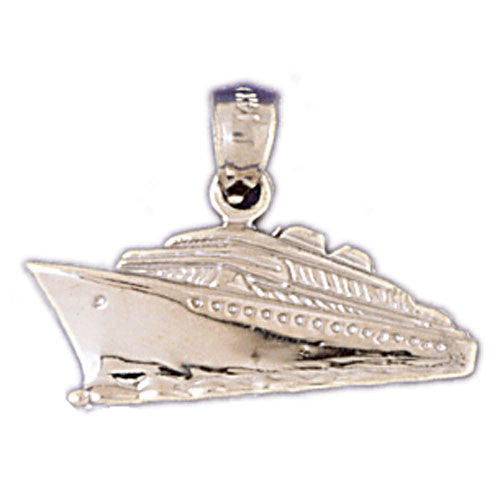 14K WHITE GOLD NAUTICAL CHARM - CRUISE SHIP #10989