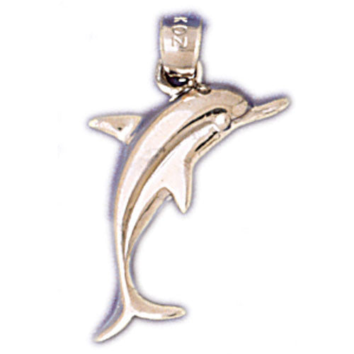 14K WHITE GOLD NAUTICAL CHARM - DOLPHIN #11006