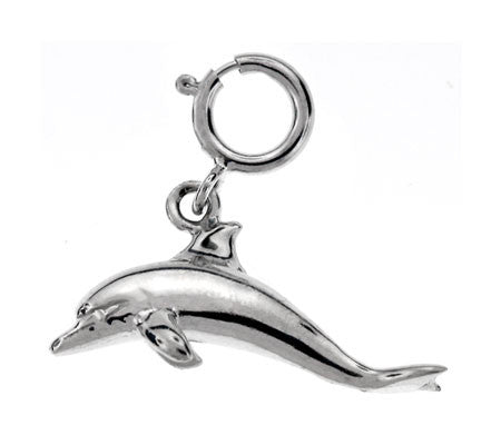 14K WHITE GOLD NAUTICAL CHARM - DOLPHIN #11009