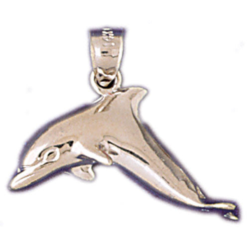 14K WHITE GOLD NAUTICAL CHARM - DOLPHIN #11010