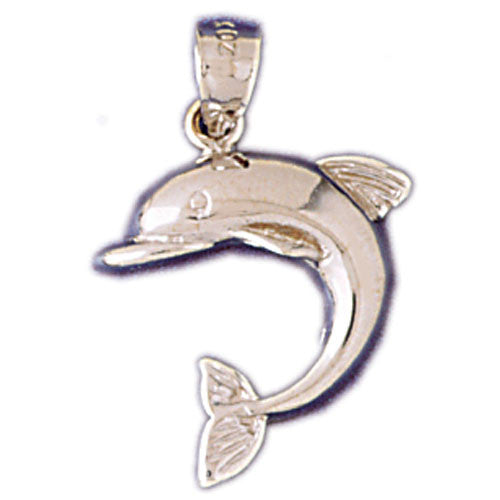 14K WHITE GOLD NAUTICAL CHARM - DOLPHIN #11011