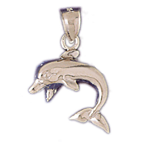 14K WHITE GOLD NAUTICAL CHARM - DOLPHIN #11012