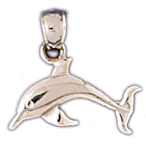 14K WHITE GOLD NAUTICAL CHARM - DOLPHIN #11018