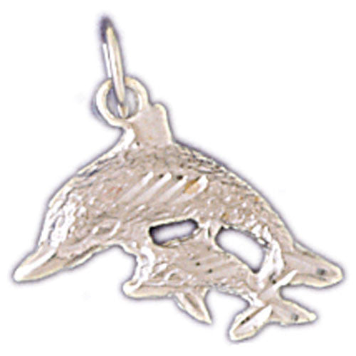 14K WHITE GOLD NAUTICAL CHARM - DOLPHIN #11019