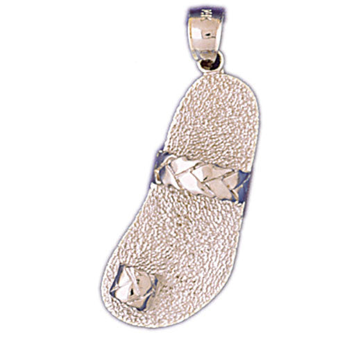 14K WHITE GOLD NAUTICAL CHARM - FLIP FLOP #11045