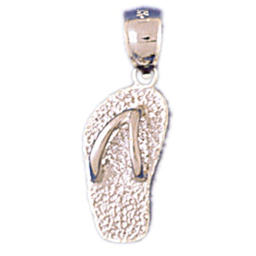 14K WHITE GOLD NAUTICAL CHARM - FLIP FLOP #11051