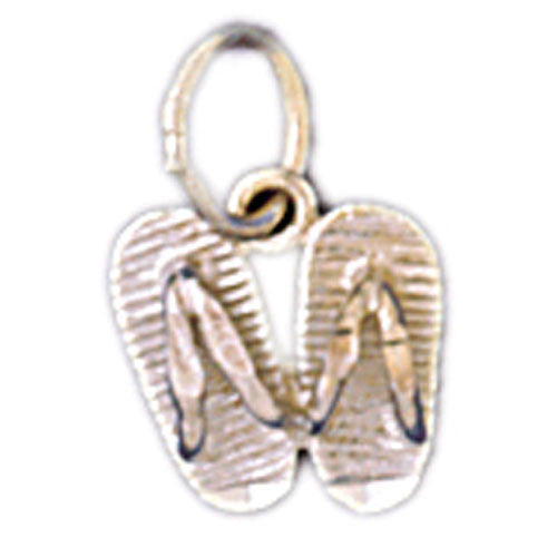 14K WHITE GOLD NAUTICAL CHARM - FLIP FLOP #11059