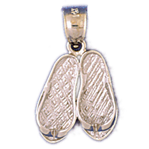 14K WHITE GOLD NAUTICAL CHARM - FLIP FLOP #11062