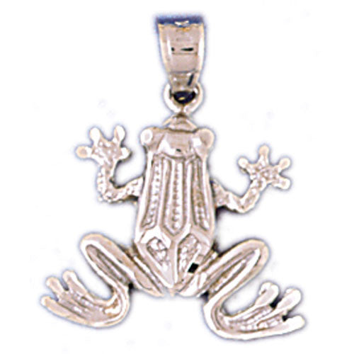 14K WHITE GOLD NAUTICAL CHARM - FROG #11035
