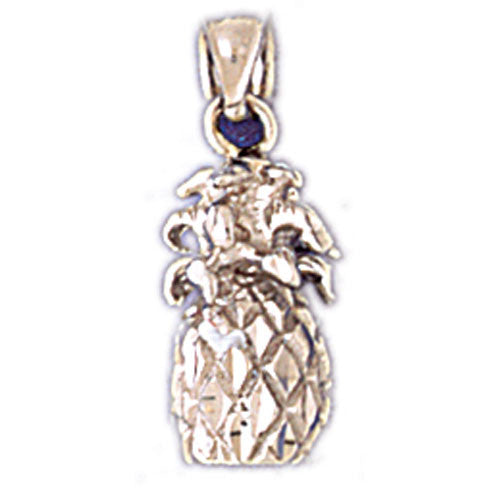 14K WHITE GOLD PINEAPPLE CHARM #11195