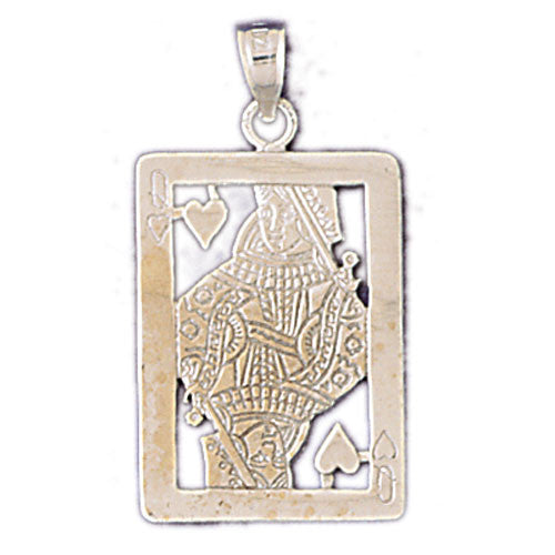 14K WHITE GOLD PLAYING CARD CHARM #11218