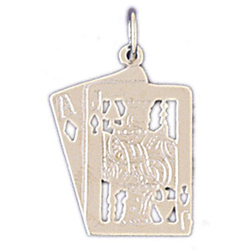 14K WHITE GOLD PLAYING CARDS CHARM #11224