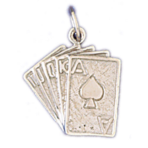 14K WHITE GOLD PLAYING CARDS CHARM #11230