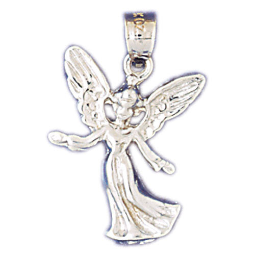 14K WHITE GOLD RELIGIOUS CHARM - ANGEL #11443