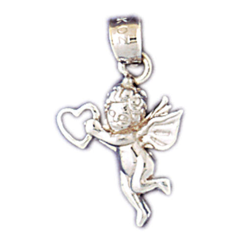 14K WHITE GOLD RELIGIOUS CHARM - ANGEL #11448