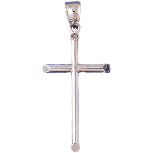 14K WHITE GOLD RELIGIOUS CHARM - CROSS #11367