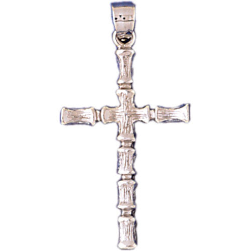 14K WHITE GOLD RELIGIOUS CHARM - CROSS #11383