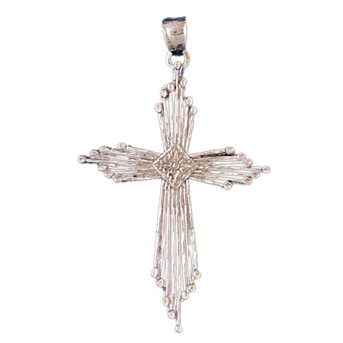 14K WHITE GOLD RELIGIOUS CHARM - CROSS #11395