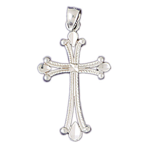 14K WHITE GOLD RELIGIOUS CHARM - CROSS #11413