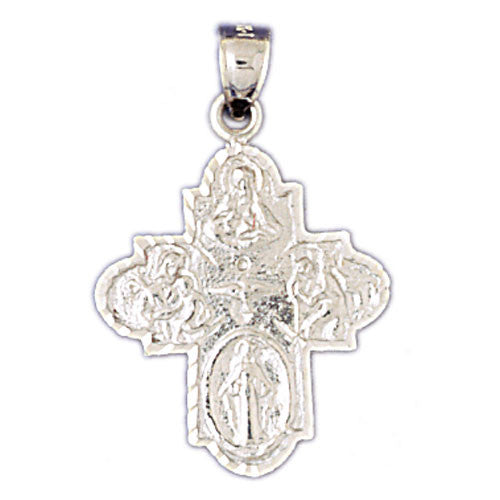14K WHITE GOLD RELIGIOUS CHARM - CROSS #11428