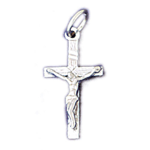 14K WHITE GOLD RELIGIOUS CHARM - CRUCIFIX #11410