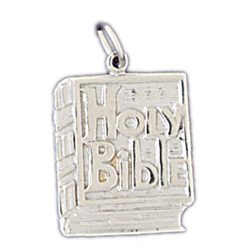 14K WHITE GOLD RELIGIOUS CHARM - HOLY BIBLE #11430