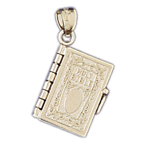 14K WHITE GOLD RELIGIOUS CHARM - HOLY BIBLE #11431