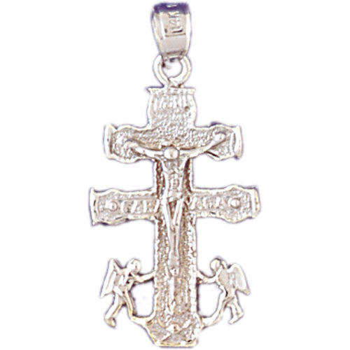 14K WHITE GOLD RELIGIOUS CHARM - MARINER CROSS #11364