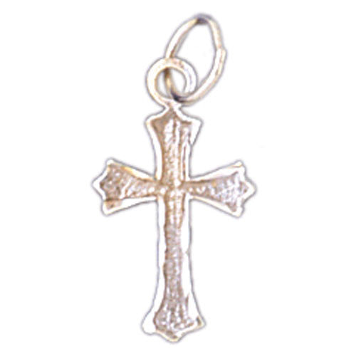 14K WHITE GOLD RELIGIOUS CHARM - SMALL CROSS #11400