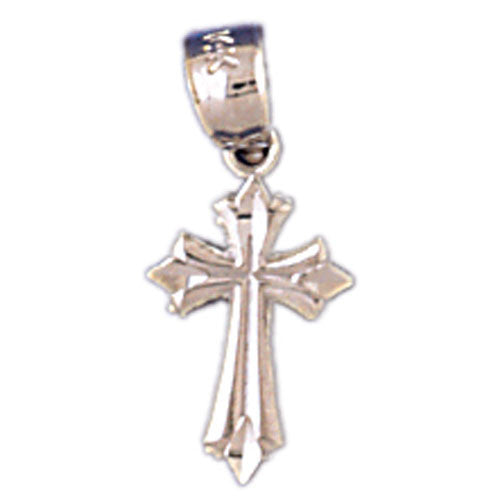 14K WHITE GOLD RELIGIOUS CHARM - SMALL CROSS #11401