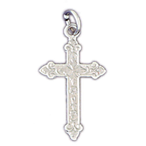 14K WHITE GOLD RELIGIOUS CHARM - SMALL CROSS #11415