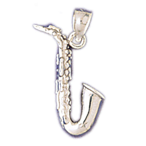 14K WHITE GOLD SAXOPHONE CHARM #11236