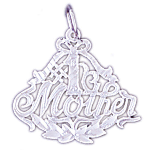 14K WHITE GOLD SAYING CHARM - #1 MOTHER #11535