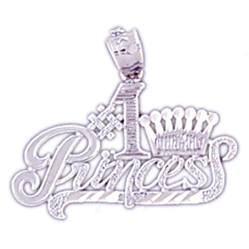 14K WHITE GOLD SAYING CHARM - #1 PRINCES #11558