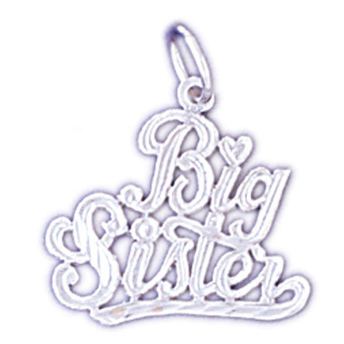 14K WHITE GOLD SAYING CHARM - BIG SISTER #11538