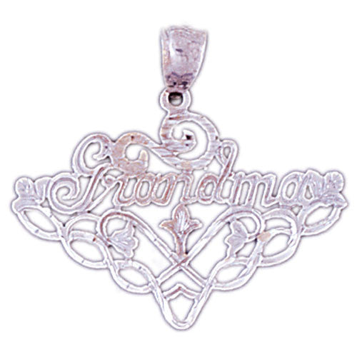 14K WHITE GOLD SAYING CHARM - GRANDMA #11546