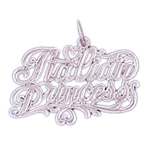 14K WHITE GOLD SAYING CHARM - ITALIAN PRINCES #11559