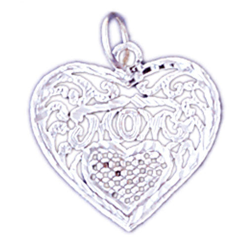 14K WHITE GOLD SAYING CHARM - MOM #11533